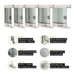 Glasschiebewand cremeweiß Sonderanfertigung – Bild 2