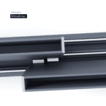 Glasschiebewand Positionierung der Mitnehmer in anthrazit/graphitgrau RAL 7024