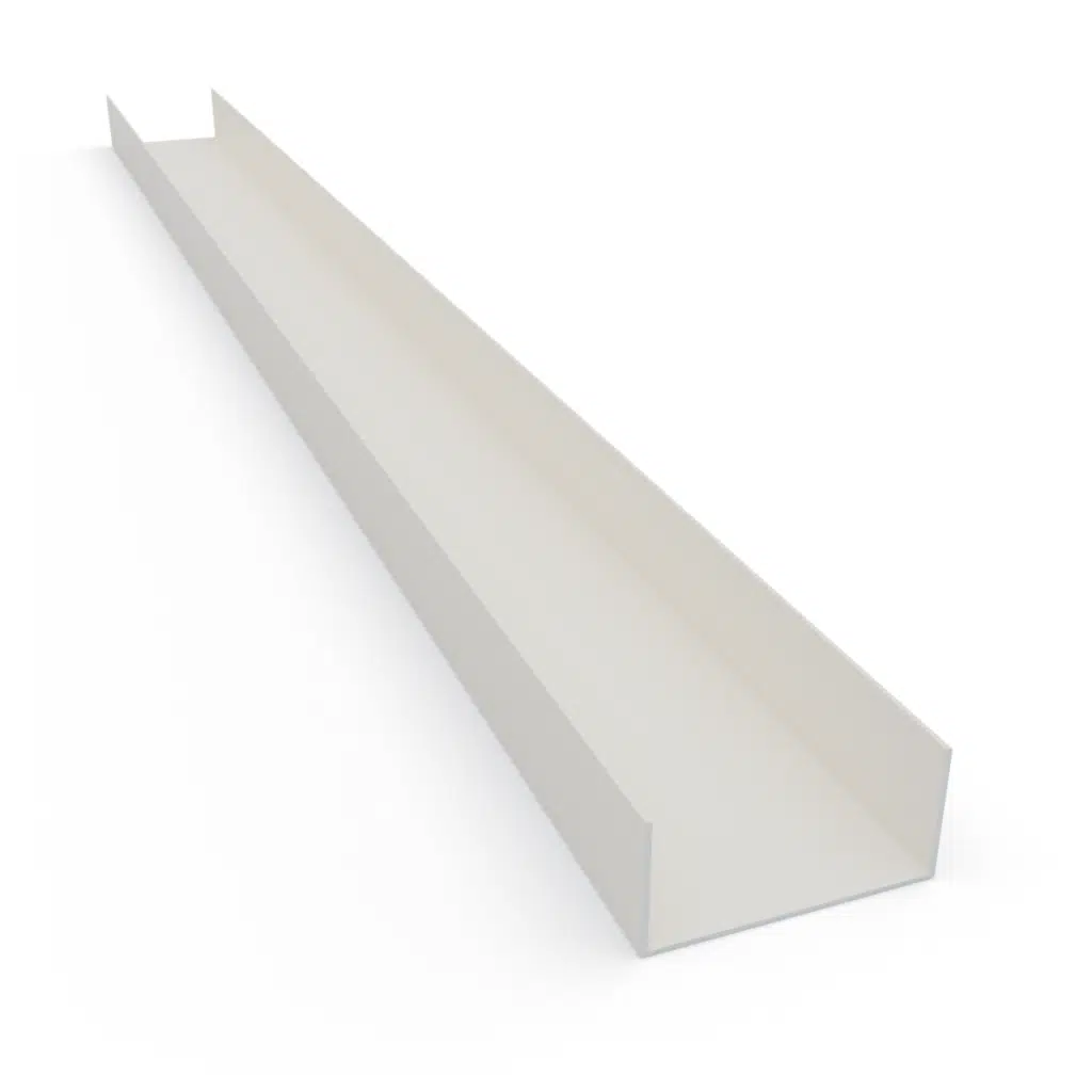U-Profil 4 spurig für Glasschiebewand cremeweiß RAL 9001