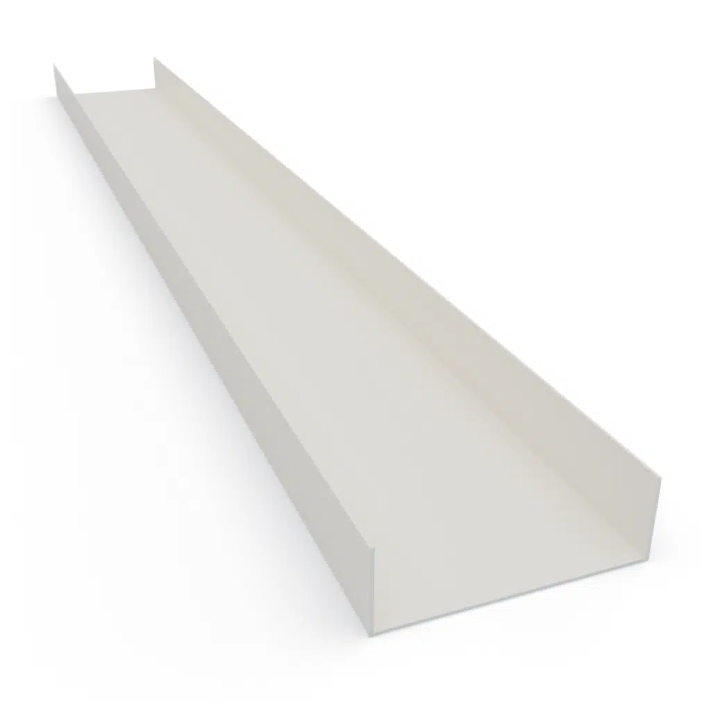 U-Profil 6 spurig für Glasschiebewand cremeweiß RAL 9001