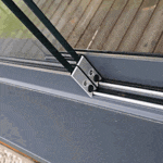 Glasschiebewand Demonstration der Mitnehmer