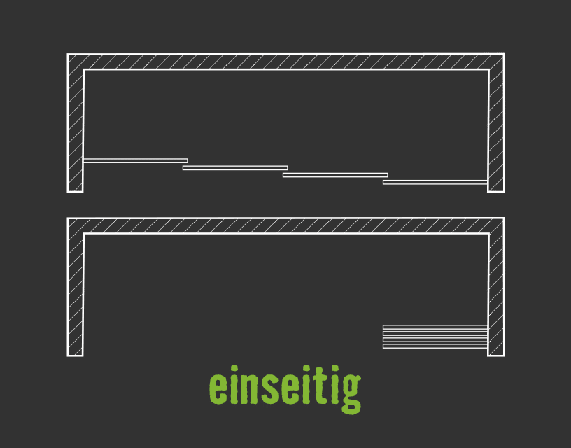 Glassschiebewand Icon fuer Oeffnungsvariante einseitig