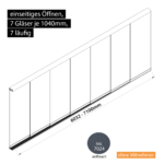 Glasschiebesystem 6032-7100mm 7x1040mm 7 spurig anthrazit