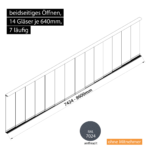Glasschiebesystem 7424-8600mm 14x640mm 7 spurig anthrazit